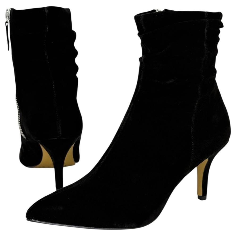 Bella Bita Danielle Black Kidsuede Leather Womens Heeled Ankle Boots Size 10M - Picture 10 of 13